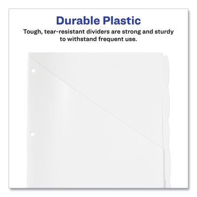 Write and Erase Durable Plastic Dividers with Straight Pocket, 5-Tab, 11.13 x 9.25, White, 1 Set OrdermeInc OrdermeInc