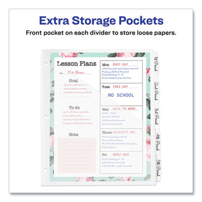 Write and Erase Durable Plastic Dividers with Straight Pocket, 5-Tab, 11.13 x 9.25, White, 1 Set OrdermeInc OrdermeInc