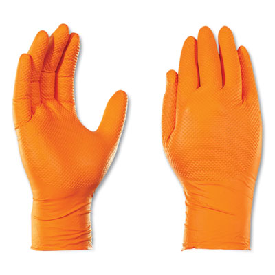 Heavy-Duty Industrial Nitrile Gloves, Powder-Free, 8 mil, X-Large, Orange, 100 Gloves/Box, 10 Boxes/Carton OrdermeInc OrdermeInc