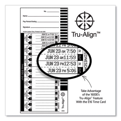 1600E Tru-Align Time Clock and Stamp, Digital Display, Dark Gray OrdermeInc OrdermeInc