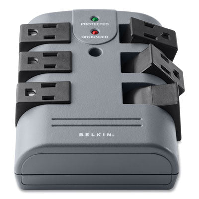BELKIN COMPONENTS Pivot Plug Surge Protector, 6 AC Outlets, 1,080 J, Gray