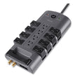 BELKIN COMPONENTS Pivot Plug Surge Protector, 12 AC Outlets, 8 ft Cord, 4,320 J, Gray
