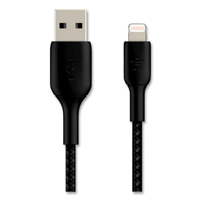 BOOST CHARGE Braided Apple Lightning to USB-A ChargeSync Cable, 6.6 ft, Black OrdermeInc OrdermeInc