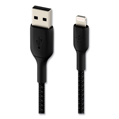 BOOST CHARGE Braided Apple Lightning to USB-A ChargeSync Cable, 6.6 ft, Black OrdermeInc OrdermeInc