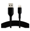 BOOST CHARGE Braided Apple Lightning to USB-A ChargeSync Cable, 6.6 ft, Black OrdermeInc OrdermeInc