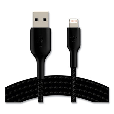 BOOST CHARGE Braided Apple Lightning to USB-A ChargeSync Cable, 6.6 ft, Black OrdermeInc OrdermeInc