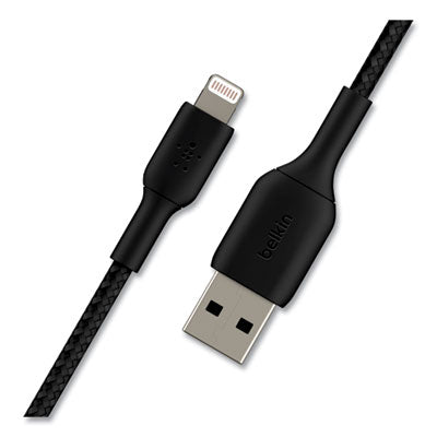 BOOST CHARGE Braided Apple Lightning to USB-A ChargeSync Cable, 6.6 ft, Black OrdermeInc OrdermeInc