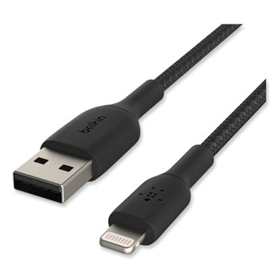 BOOST CHARGE Braided Apple Lightning to USB-A ChargeSync Cable, 6.6 ft, Black OrdermeInc OrdermeInc