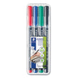 Lumocolor Permanent Marker Pen, Porous Point, Extra-Fine, 0.4 mm, Assorted Ink Colors/Barrel, 4/Pack OrdermeInc OrdermeInc