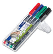 Lumocolor Permanent Marker Pen, Porous Point, Extra-Fine, 0.4 mm, Assorted Ink Colors/Barrel, 4/Pack OrdermeInc OrdermeInc