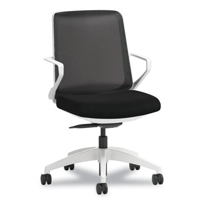 Cliq Office Chair, Supports Up to 300 lb, 17" to 22" Seat Height, Black Seat/Back, White Base, Ships in 7-10 Business Days OrdermeInc OrdermeInc