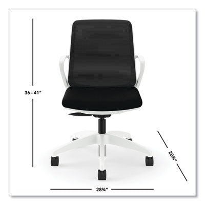 Cliq Office Chair, Supports Up to 300 lb, 17" to 22" Seat Height, Black Seat/Back, White Base, Ships in 7-10 Business Days OrdermeInc OrdermeInc