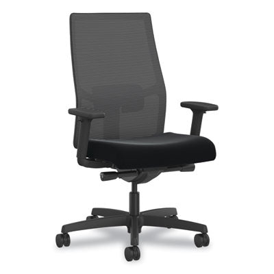 Ignition 2.0 4-Way Stretch Mid-Back Mesh Task Chair, Gray Adjustable Lumbar Support, Black, Ships in 7-10 Business Days OrdermeInc OrdermeInc