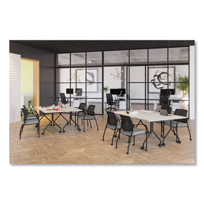 Ignition Series Mesh Back Mobile Stacking Chair, Fabric Seat, 25 x 21.75 x 33.5, Basalt/Black, Ships in 7-10 Business Days OrdermeInc OrdermeInc