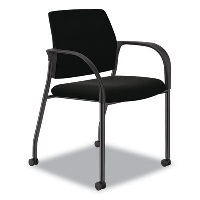 Ignition Series Guest Chair with Arms, Polyurethane Fabric Seat, 25" x 21.75" x 33.5", Black, Ships in 7-10 Business Days OrdermeInc OrdermeInc