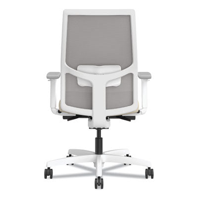 Ignition 2.0 4-Way Stretch Mid-Back Task Chair, White Adjustable Lumbar Support, Biscotti/Fog/White OrdermeInc OrdermeInc