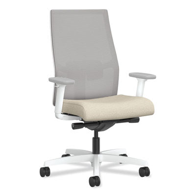 Ignition 2.0 4-Way Stretch Mid-Back Task Chair, White Adjustable Lumbar Support, Biscotti/Fog/White OrdermeInc OrdermeInc