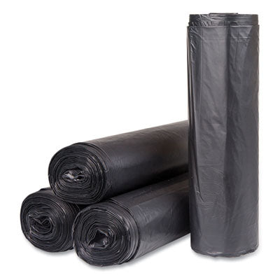 High-Density Commercial Can Liners, 60 gal, 22 mic, 43" x 48", Black, 25 Bags/Roll, 6 Interleaved Rolls/Carton OrdermeInc OrdermeInc