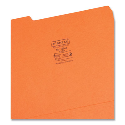 Colored File Folders, 1/3-Cut Tabs: Assorted, Letter Size, 0.75" Expansion, Orange, 100/Box OrdermeInc OrdermeInc
