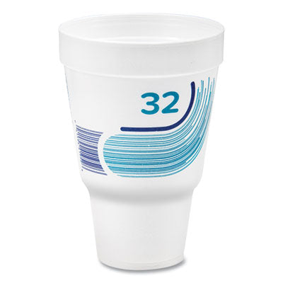 Breeze Hot/Cold Insulated Foam Drinking Cups, Squat Pedestal Cup, 32 oz, Teal/White/Blue, 500/Carton OrdermeInc OrdermeInc