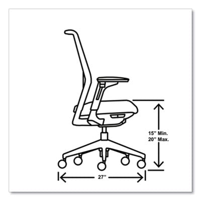 Cipher Mesh Back Task Chair, Supports 300 lb, 15" to 20" Seat Height, Navy Seat, Charcoal Back/Base OrdermeInc OrdermeInc