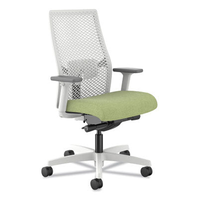 Ignition 2.0 Reactiv Mid-Back Task Chair, Fern Fabric Seat, Designer White Back, White Base, Ships in 7-10 Business Days OrdermeInc OrdermeInc