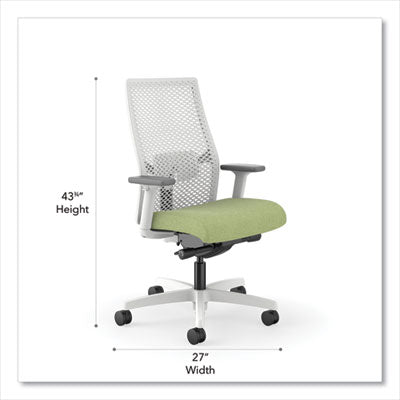 Ignition 2.0 Reactiv Mid-Back Task Chair, Fern Fabric Seat, Designer White Back, White Base, Ships in 7-10 Business Days OrdermeInc OrdermeInc