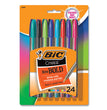 BIC CORP. Cristal Xtra Bold Ballpoint Pen, Stick, Bold 1.6 mm, Randomly Assorted Ink and Barrel Colors, 24/Pack