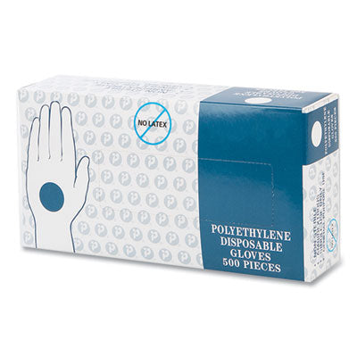 INTEGRATED BAGGING SYSTEMS Embossed Polyethylene Disposable Gloves, Large, Powder-Free, Clear, 500/Box, 4 Boxes/Carton