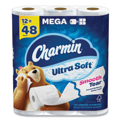 Ultra Soft Bathroom Tissue, Mega Roll, Septic Safe, 2-Ply, White, 224 Sheets/Roll, 12 Rolls/Pack, 4 Packs/Carton - OrdermeInc