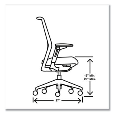 Cipher Mesh Back Task Chair, Supports 300 lb, 15" to 20" Seat Height, Black Seat, Charcoal Back/Base, Ships in 7-10 Bus Days OrdermeInc OrdermeInc