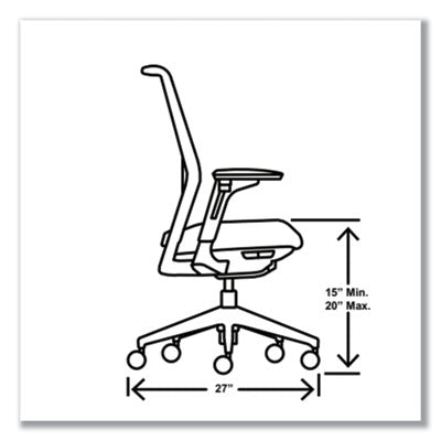 Cipher Mesh Back Task Chair, Supports 300 lb, 15" to 20" Seat Height, Basalt Seat, Charcoal Back/Base OrdermeInc OrdermeInc