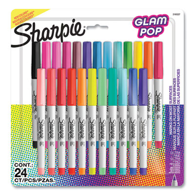 Ultra Fine Tip Permanent Marker, Ultra-Fine Needle Tip, Assorted 80s Glam Colors, 24/Pack OrdermeInc OrdermeInc