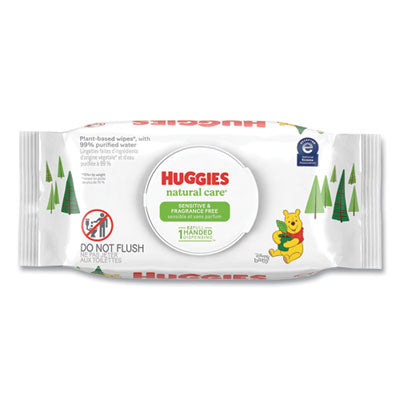 Huggies® Natural Care Sensitive Baby Wipes, 1-Ply, 3.88 x 6.6, Unscented, White, 56/Pack, 8 Packs/Carton - OrdermeInc