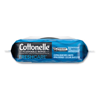 Cottonelle® Fresh Care Flushable Cleansing Cloths, 1-Ply, 3.75 x 5.5, White, 42/Pack - OrdermeInc