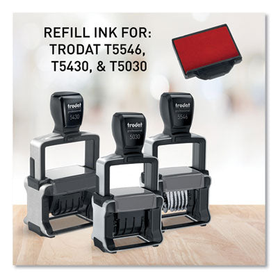 T5430 Professional Replacement Ink Pad for Trodat Custom Self-Inking Stamps, 1" x 1.63", Red OrdermeInc OrdermeInc
