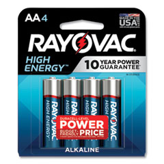 Rayovac® High Energy Premium Alkaline AA Batteries, 4/Pack - OrdermeInc