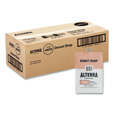 Alterra Donut Shop Coffee Freshpack, Donut Shop, 0.28 oz Pouch, 100/Carton - OrdermeInc