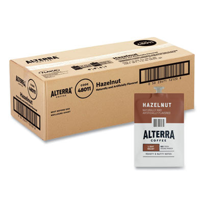 Alterra Hazelnut Coffee Freshpack, Hazelnut, 0.23 oz Pouch, 100/Carton - OrdermeInc