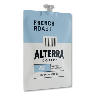 Alterra French Roast Coffee Freshpack, French Roast, 0.32 oz Pouch, 100/Carton - OrdermeInc