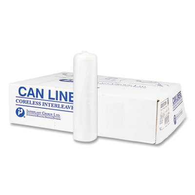 High-Density Commercial Can Liners, 10 gal, 8 mic, 24" x 24", Natural, 50 Bags/Roll, 20 Interleaved Rolls/Carton OrdermeInc OrdermeInc