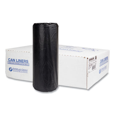High-Density Commercial Can Liners, 60 gal, 22 mic, 38" x 60", Black, 25 Bags/Roll, 6 Interleaved Rolls/Carton OrdermeInc OrdermeInc