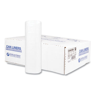 High-Density Commercial Can Liners, 45 gal, 16 mic, 40" x 48", Clear, 25 Bags/Roll, 10 Interleaved Rolls/Carton OrdermeInc OrdermeInc