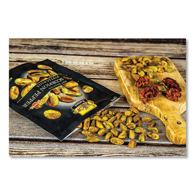 Scorpion Pepper Pistachios, 2.5 oz Bag, 8/Carton - OrdermeInc