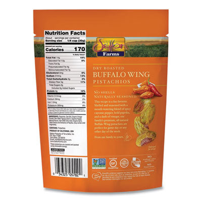 Buffalo Pistachios, Buffalo Wing, 2.5 oz Bag, 8/Carton - OrdermeInc