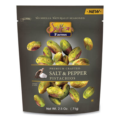 Salt and Pepper Pistachios, 2.5 oz Bag, 8/Carton - OrdermeInc