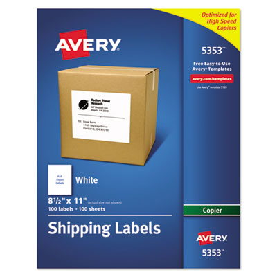 AVERY PRODUCTS CORPORATION Copier Mailing Labels, Copiers, 8.5 x 11, White, 100/Box