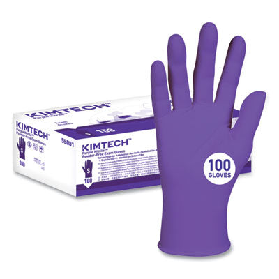 Kimtech™ PURPLE NITRILE Exam Gloves, 242 mm Length, Small, Purple, 100/Box - OrdermeInc