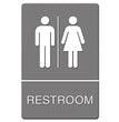 Headline® Sign ADA Sign, Restroom Symbol Tactile Graphic, Molded Plastic, 6 x 9, Gray OrdermeInc OrdermeInc