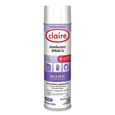 CLAIRE MANUFACTURING COMPANY Spray Q Disinfectant. Lavender Scent, 17 oz Aerosol Spray, Dozen - OrdermeInc